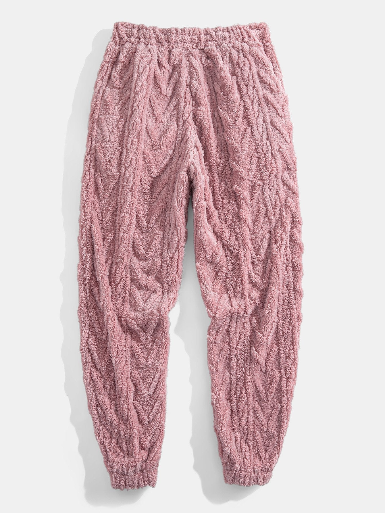 Geometric Jacquard Teddy Hoodie & Jogging Pants
